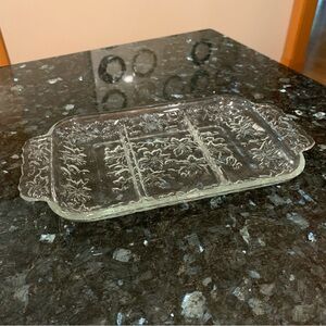 Princess House Fantasia 3-section Serving Dish #534 Crystal Divided Relish Tray
